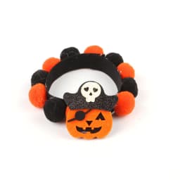 image-Halloween Pet Fur Ball Collar Pumpkin Accessories