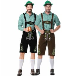image-Beer Festival Clothing Suspenders Men's Plaid Suit