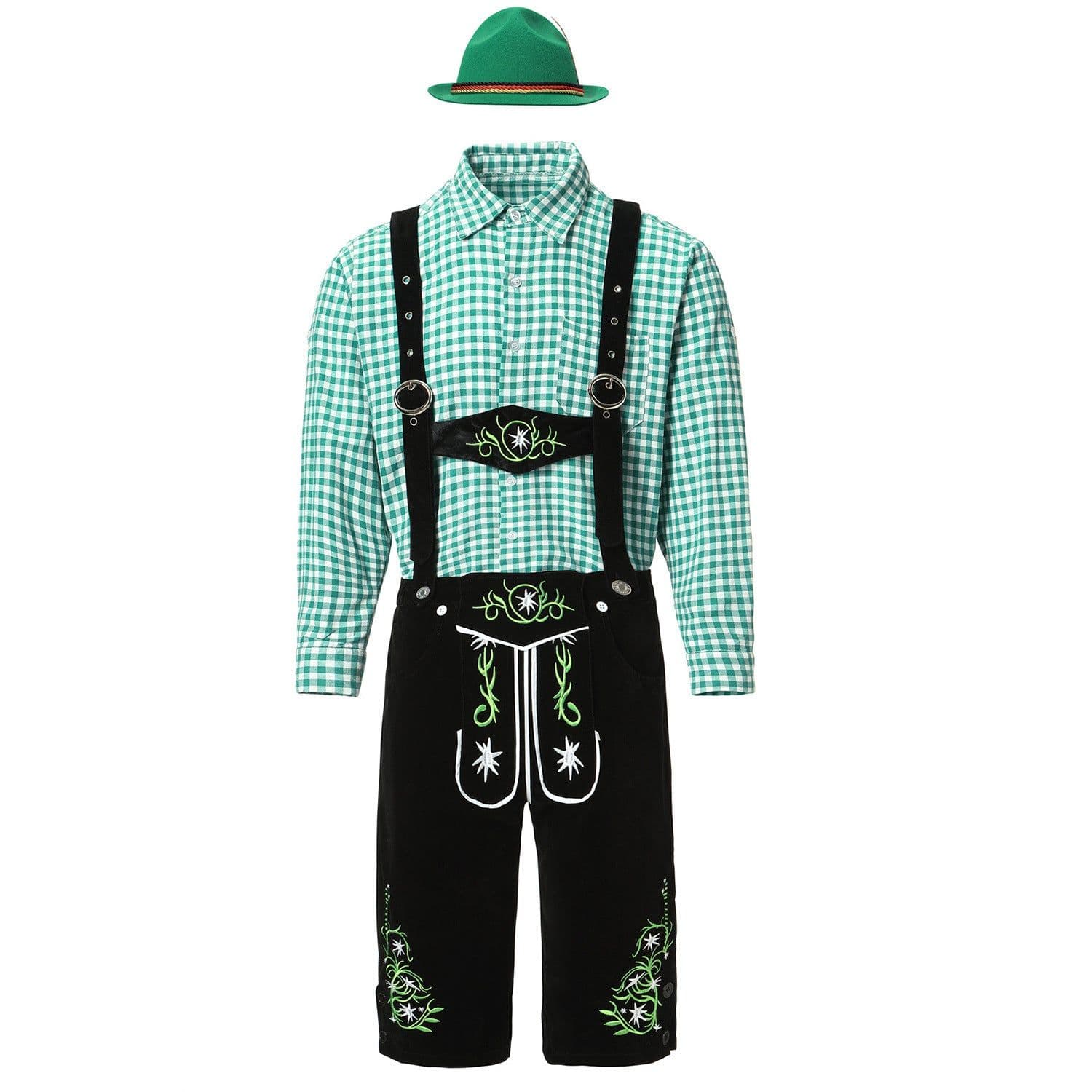 image-Beer Festival Clothing Suspenders Men's Plaid Suit