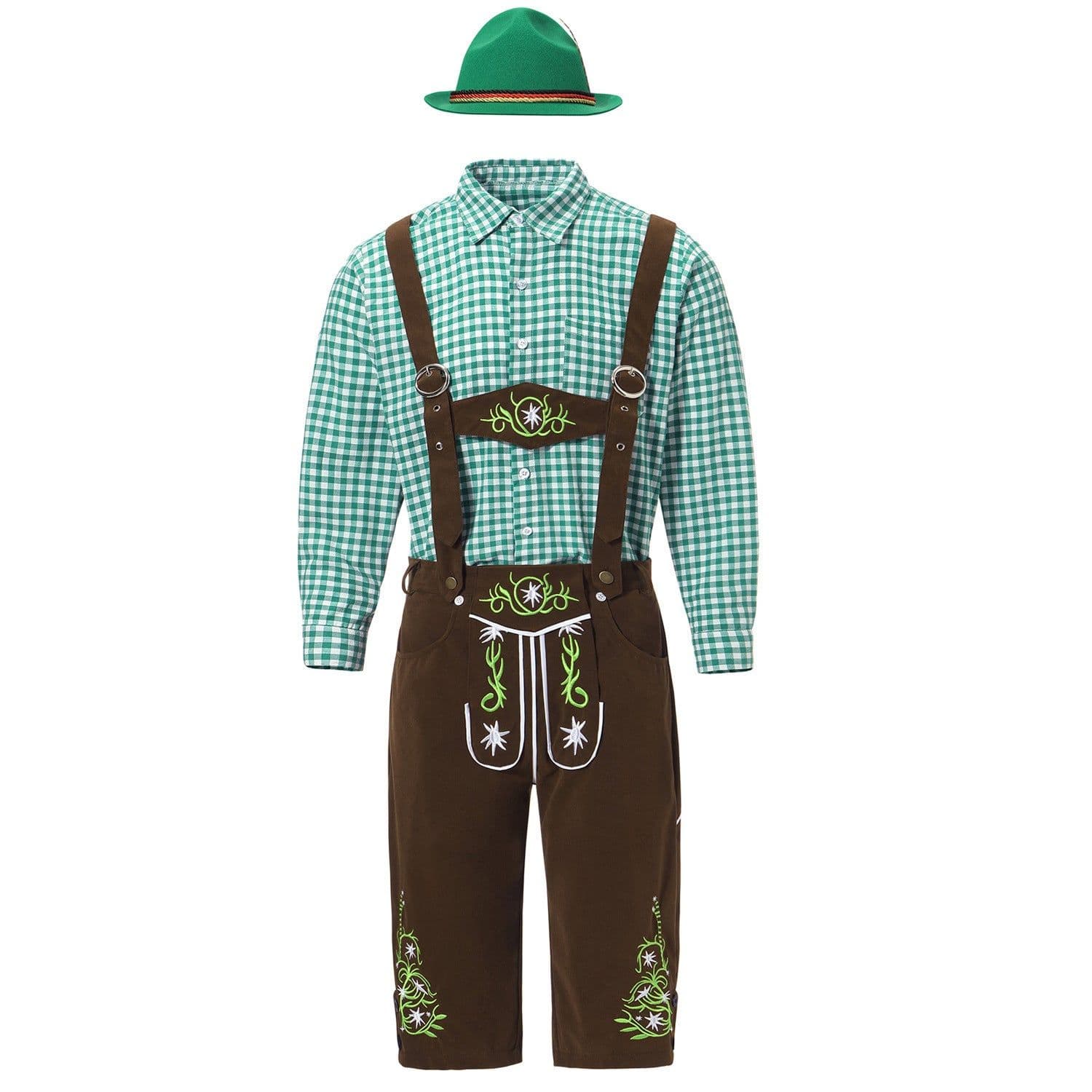image-Beer Festival Clothing Suspenders Men's Plaid Suit