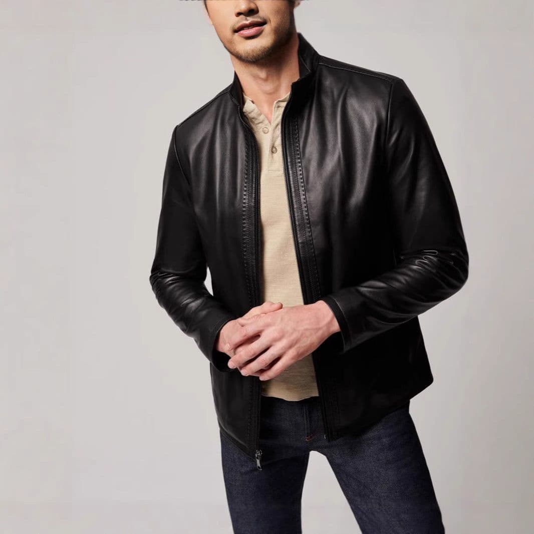 image-Men's American Leather Jacket Fashion