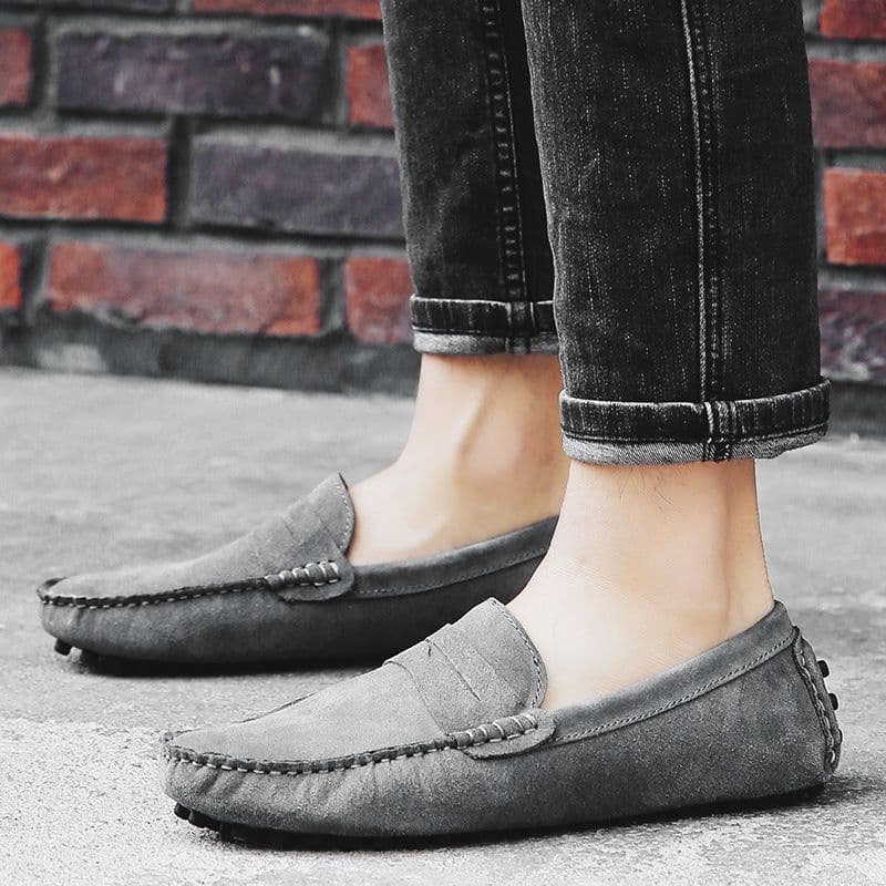 image-Men's Genuine Leather British Casual Peas Shoes