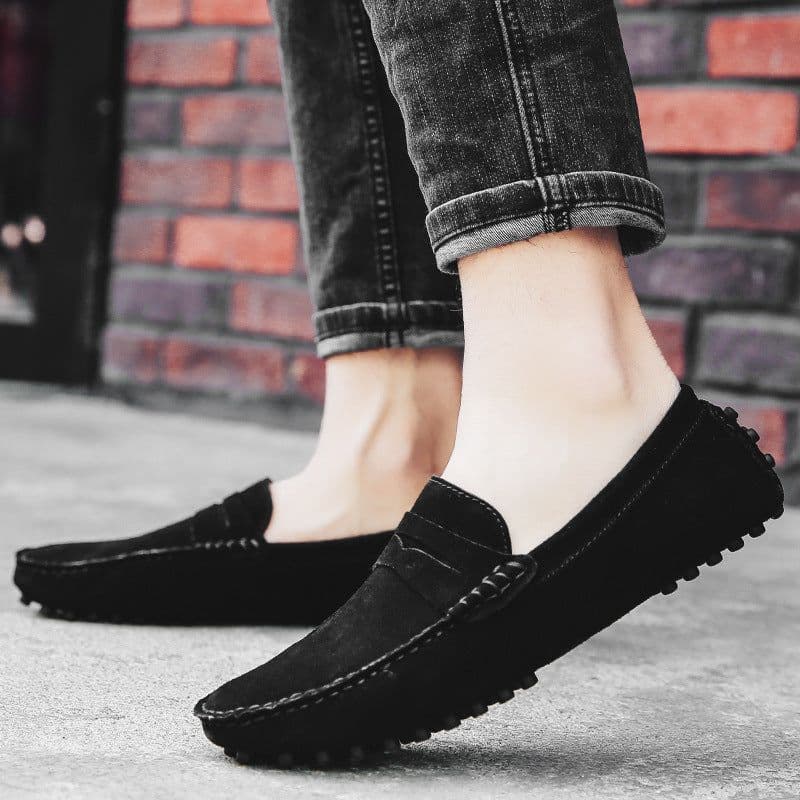 image-Men's Genuine Leather British Casual Peas Shoes