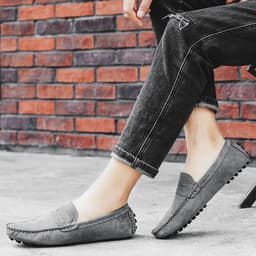 image-Men's Genuine Leather British Casual Peas Shoes