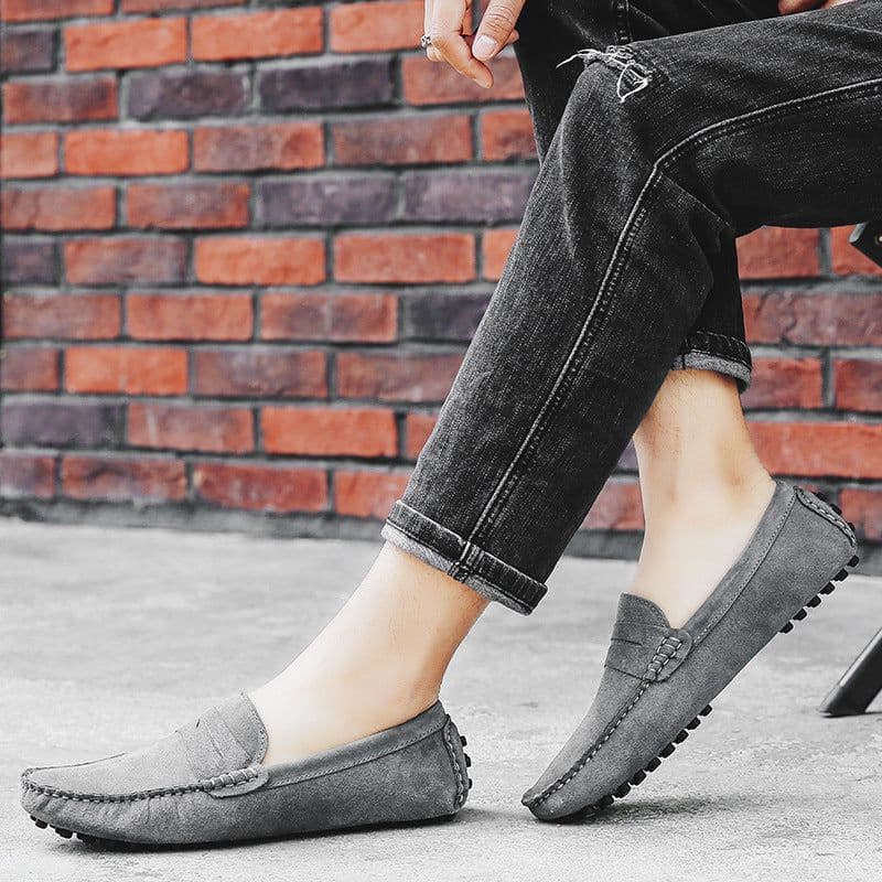 image-Men's Genuine Leather British Casual Peas Shoes
