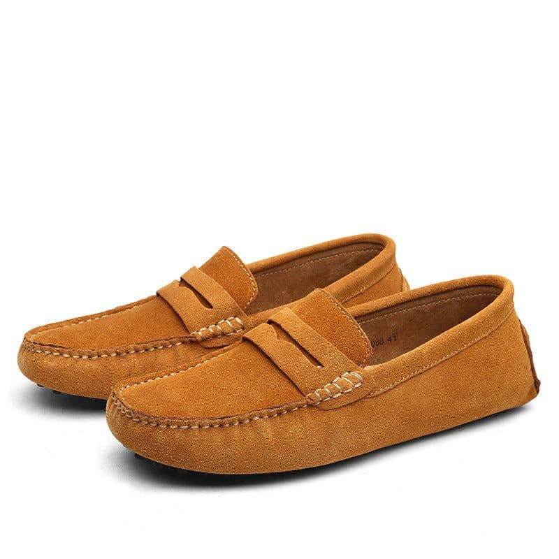 image-Men's Genuine Leather British Casual Peas Shoes