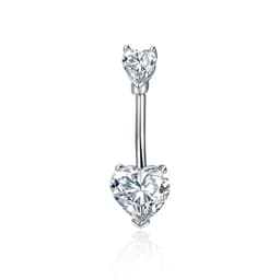 image-Sterling Silver Sexy Zirconia Heart Pendnt Belly Button Ring Belly Piercing for Women