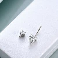 image-Sterling Silver Sexy Zirconia Heart Pendnt Belly Button Ring Belly Piercing for Women