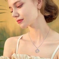 image-Crystal Sunflower Butterfly Necklace in Rose Gold and Gold Plated Sterling Silver