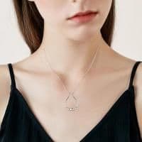 image-Ring Holder Necklace Irish Claddagh Jewelry in White Gold Plated Sterling Silver