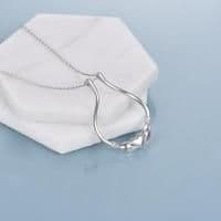 image-Ring Holder Necklace Irish Claddagh Jewelry in White Gold Plated Sterling Silver