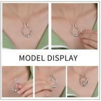 image-Ring Holder Necklace Irish Claddagh Jewelry in White Gold Plated Sterling Silver