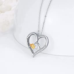 image-Mother and Child Hands Love Heart Pendant Necklace Jewelry for Women I Love You Forever