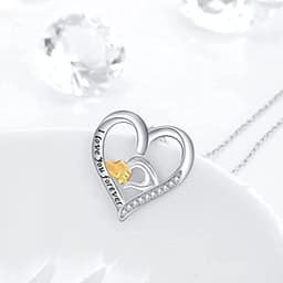 image-Mother and Child Hands Love Heart Pendant Necklace Jewelry for Women I Love You Forever