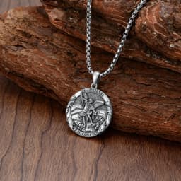 image-Saint Michael Medal Pendant Necklace The Archangel Catholic Medallions Amulet
