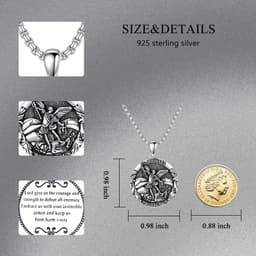 image-Saint Michael Medal Pendant Necklace The Archangel Catholic Medallions Amulet