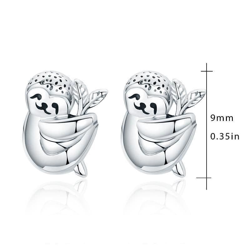 image-925 Sterling Silver Sloth Small Animal Hypoallergenic Earrings For Sensitive Ears