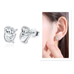 image-925 Sterling Silver Sloth Small Animal Hypoallergenic Earrings For Sensitive Ears