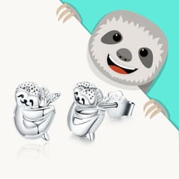 image-925 Sterling Silver Sloth Small Animal Hypoallergenic Earrings For Sensitive Ears