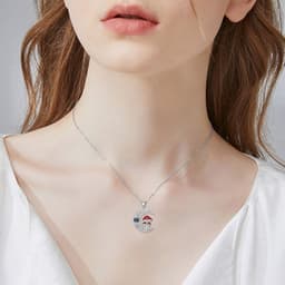 image-100 languages I Love You Projection Stone Mushroom Moon Necklace Sterling Silver