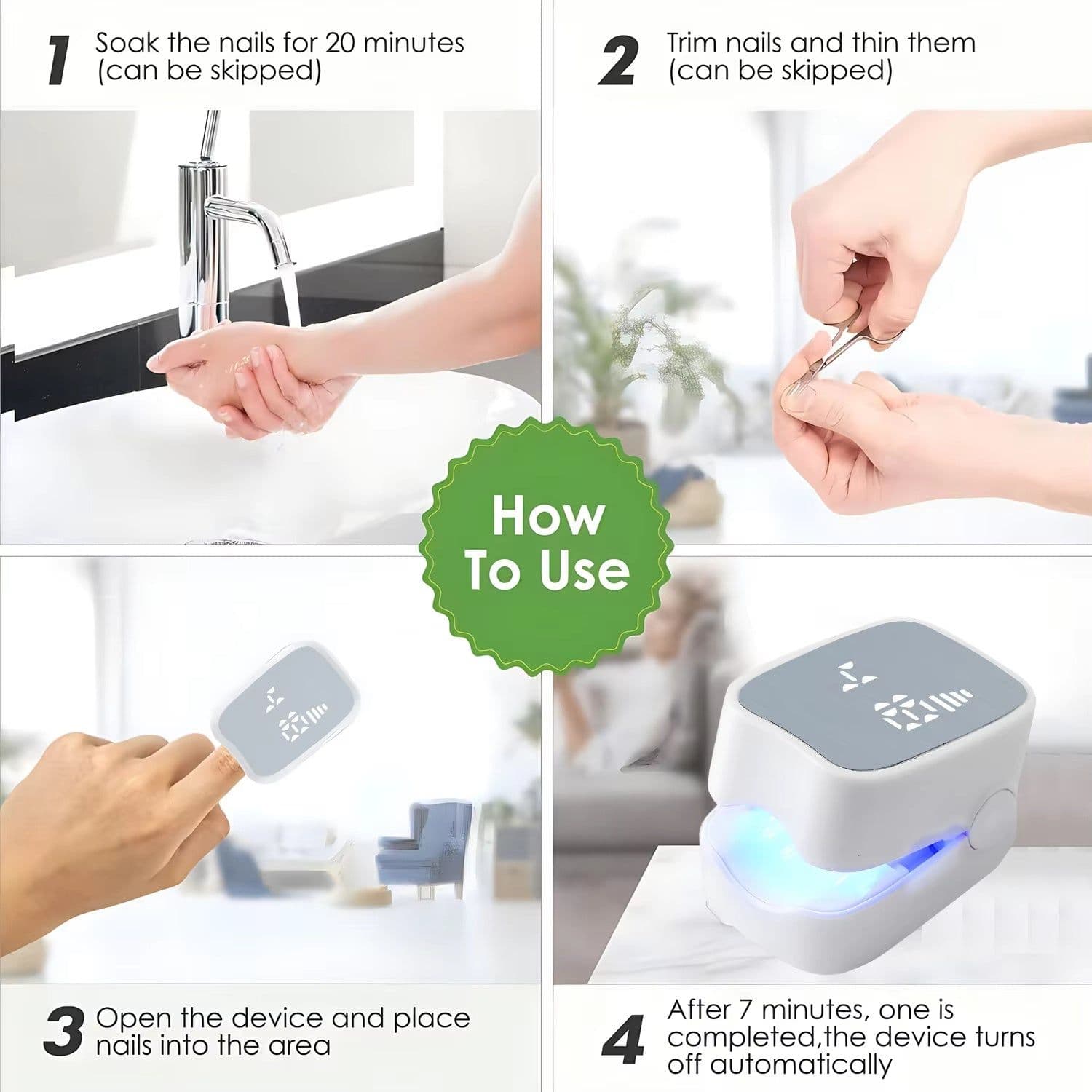 image-Nail Fungus Laser Treatment LED Light Device Effective Rechargeable Nail Fungus Remover Nail Fungus Cleaning Laser Device Repair Damaged Discolored Thick Fingernails