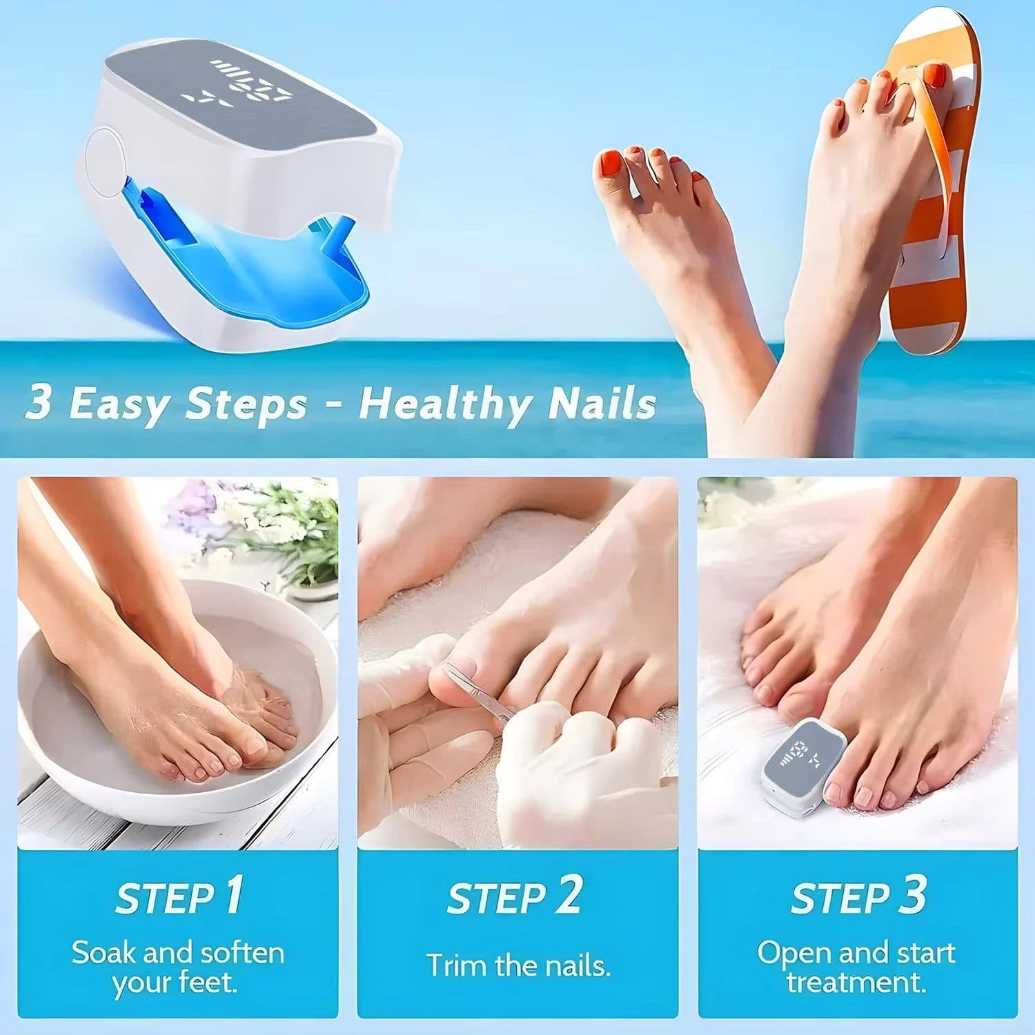image-Nail Fungus Laser Treatment LED Light Device Effective Rechargeable Nail Fungus Remover Nail Fungus Cleaning Laser Device Repair Damaged Discolored Thick Fingernails