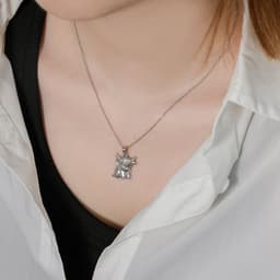image-Highland Cow Necklace Anklet for Women 925 Sterling Silver Cow Crystal Necklace