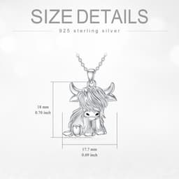 image-Highland Cow Necklace Anklet for Women 925 Sterling Silver Cow Crystal Necklace