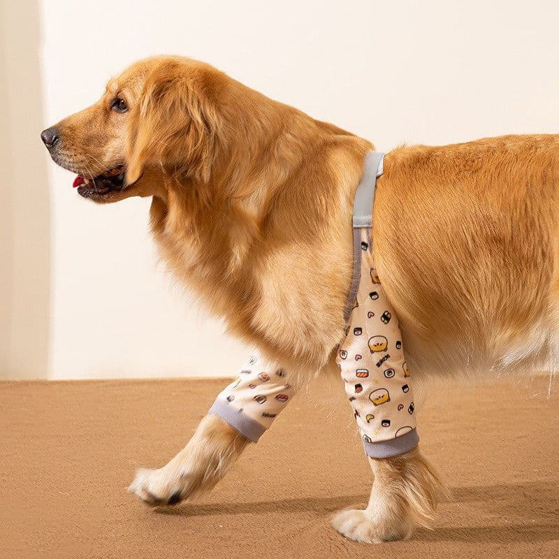 image-Dogs Knee Protector Pad For Calluses, Dog Knee Brace, Front Elbow Support Wrap, Dog Sleeves For Wounds Dog Elbow Callus Treatment For Medium Large Dogs With Scarf