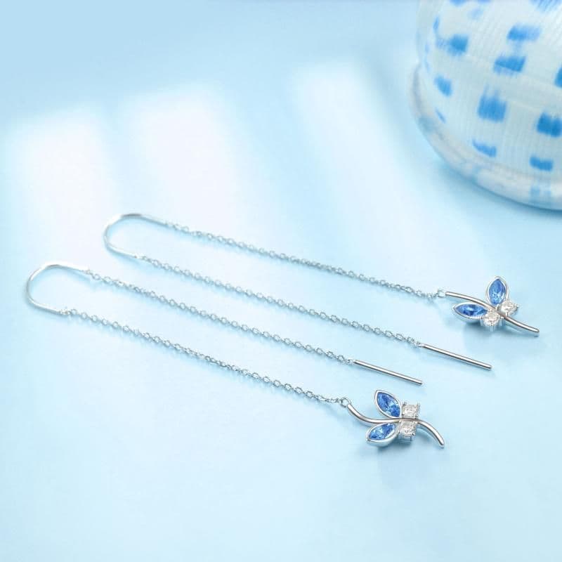 image-Butterfly with Simulated Crystal from Austria in White Gold Plated Sterling Silver