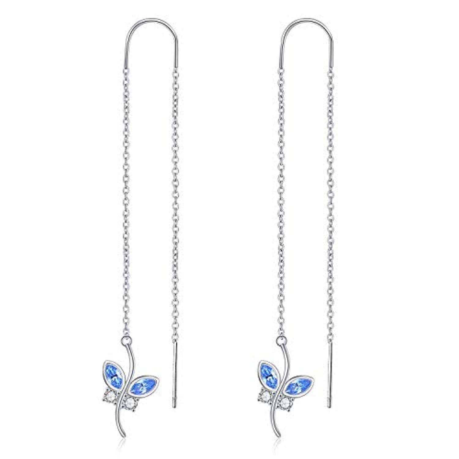 image-Butterfly with Simulated Crystal from Austria in White Gold Plated Sterling Silver