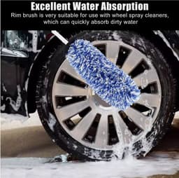 image-Car Wash Super Brush Microfiber Premium Wheels Brush Non-Slip Soft Handle Easy To Cleaning Car Wheel Spokes Car Accessories