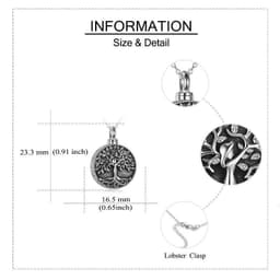 image-Tree of Life Urn Cremation Jewelry Necklace for Ashes in Sterling Silver Retro