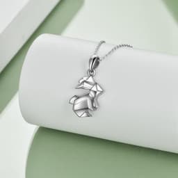 image-Origami Rabbit Bunny Urn Necklace for Ashes in Sterling Silver as Gifts