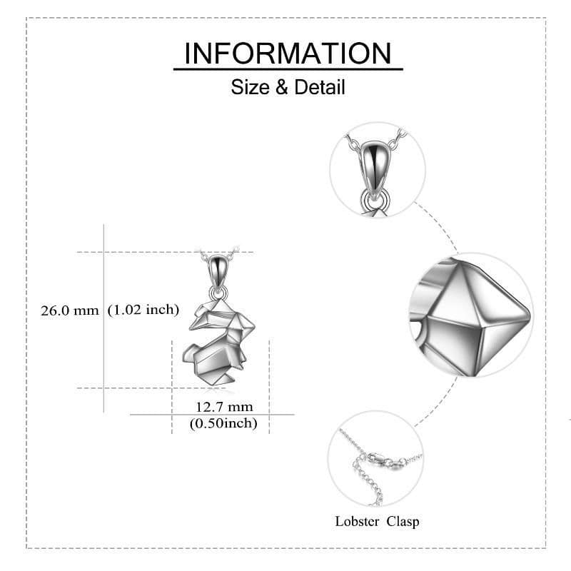 image-Origami Rabbit Bunny Urn Necklace for Ashes in Sterling Silver as Gifts