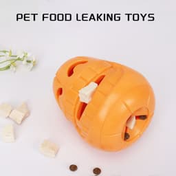 image-Interactive Dog Chew Toy Halloween Pumpkin Shaped, Treat-Dispensing Funnel Toy For All Breed Sizes, Durable Thermoplastic Rubber Pet Puzzle Toy For Teething And Boredom