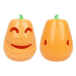 image-Interactive Dog Chew Toy Halloween Pumpkin Shaped, Treat-Dispensing Funnel Toy For All Breed Sizes, Durable Thermoplastic Rubber Pet Puzzle Toy For Teething And Boredom