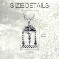 image-Sterling Silver Jesus Suffering Statue Crucifix Pendant Necklace Religious Gift