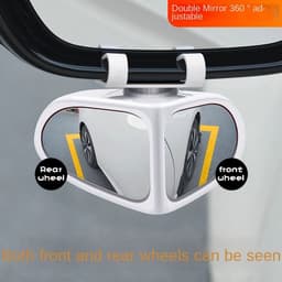 image-Car Reversing Small Round Mirror Front And Rear Wheel Wide-Angle Mirror Double-Sided Auxiliary Rearview 360 Adjustable Wide Angle Side Rear View Mirror For Car