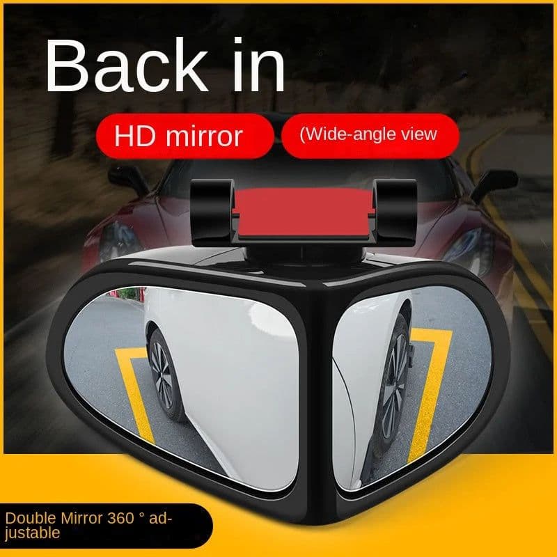 image-Car Reversing Small Round Mirror Front And Rear Wheel Wide-Angle Mirror Double-Sided Auxiliary Rearview 360 Adjustable Wide Angle Side Rear View Mirror For Car