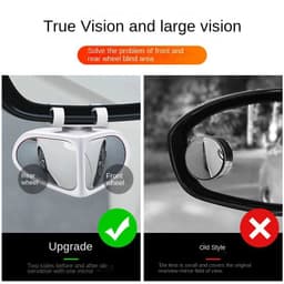 image-Car Reversing Small Round Mirror Front And Rear Wheel Wide-Angle Mirror Double-Sided Auxiliary Rearview 360 Adjustable Wide Angle Side Rear View Mirror For Car