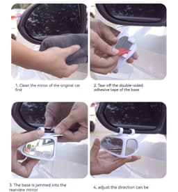 image-Car Reversing Small Round Mirror Front And Rear Wheel Wide-Angle Mirror Double-Sided Auxiliary Rearview 360 Adjustable Wide Angle Side Rear View Mirror For Car