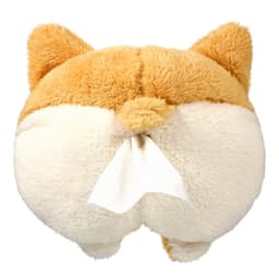 image-Tissue Box Cover Soft Adorable Corgi Butt Shaped Creative Storage Bag Hanging Pouch Tissue Box Wrapper For Car Home