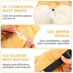 image-Tissue Box Cover Soft Adorable Corgi Butt Shaped Creative Storage Bag Hanging Pouch Tissue Box Wrapper For Car Home