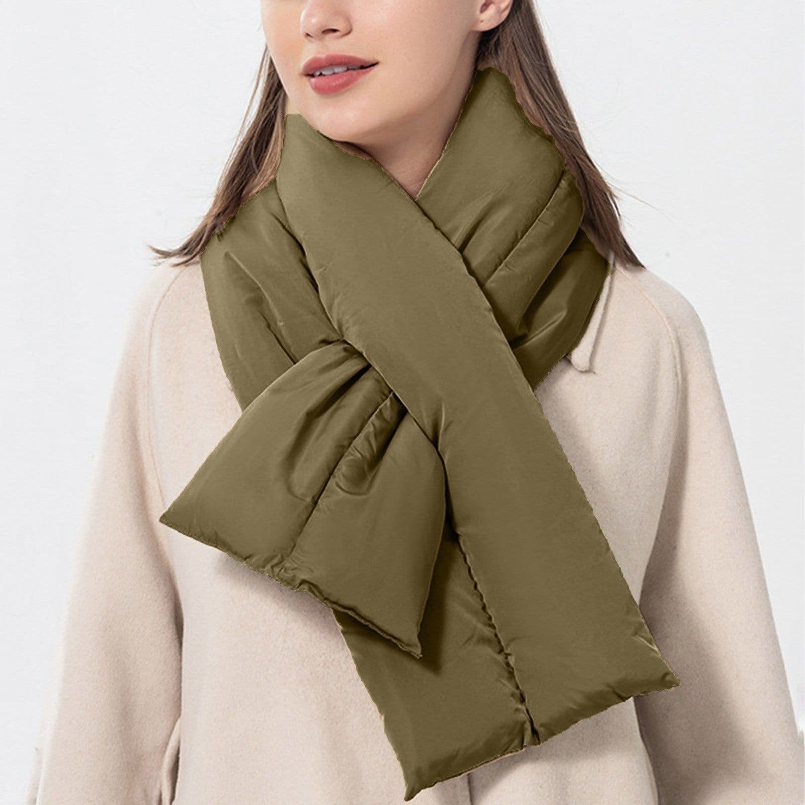 image-Men Women Winter Scarves Solid Color Anti Splashing Scarf, Casual Trendy Versatile Cross Neck Scarf Warm Adjustable Thermal Ski Neck
