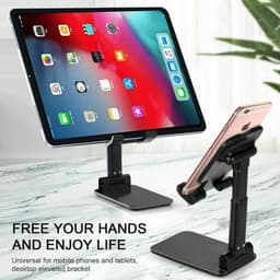 image-Cell Phone Stand Tablet Mount Fordable Desktop Holder Cradle Dock Mobile Phone Phone Holder Stand, Desktop Cell Phone Holder For IPad Tablet Desk Holder