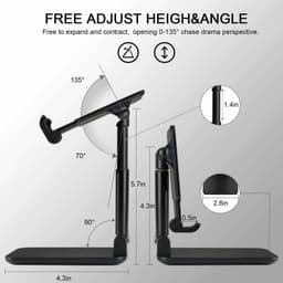image-Cell Phone Stand Tablet Mount Fordable Desktop Holder Cradle Dock Mobile Phone Phone Holder Stand, Desktop Cell Phone Holder For IPad Tablet Desk Holder