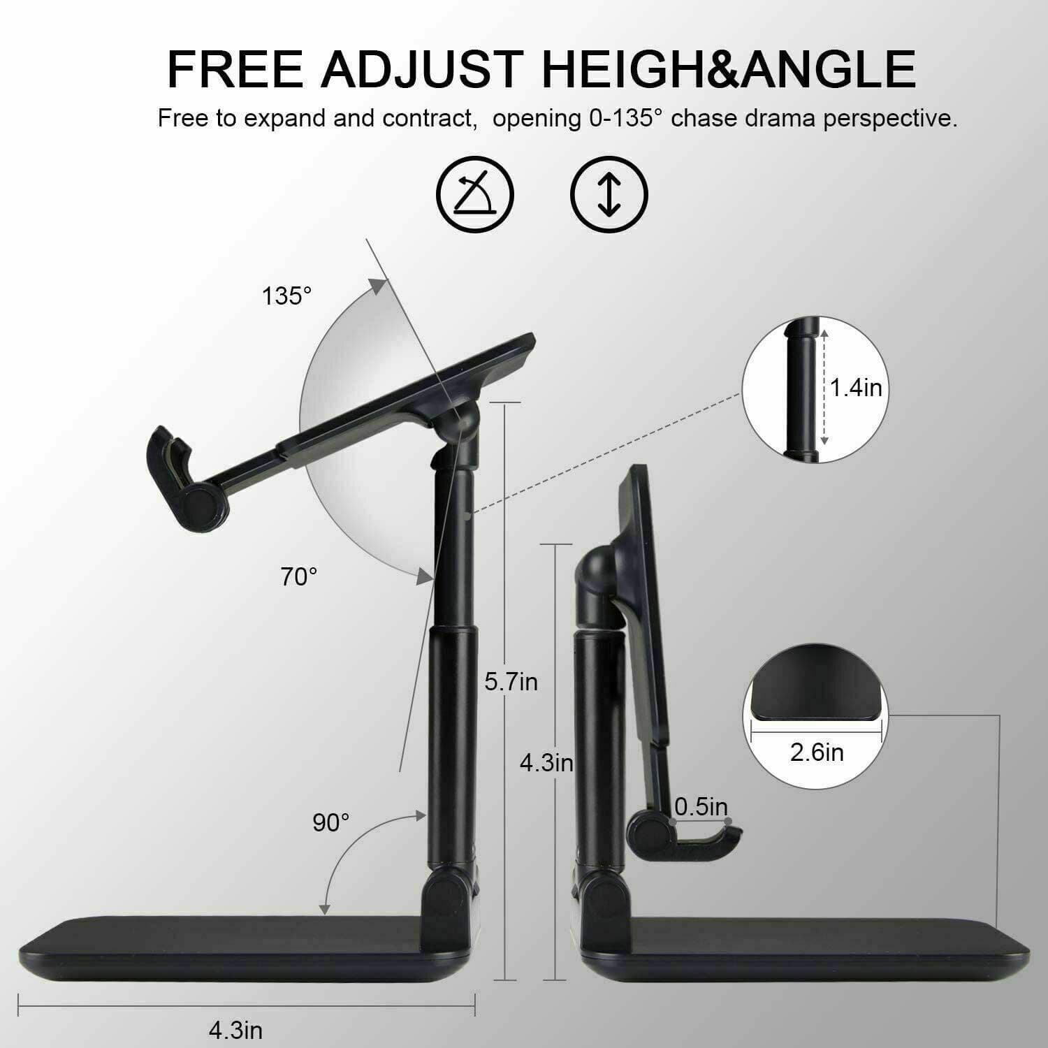 image-Cell Phone Stand Tablet Mount Fordable Desktop Holder Cradle Dock Mobile Phone Phone Holder Stand, Desktop Cell Phone Holder For IPad Tablet Desk Holder