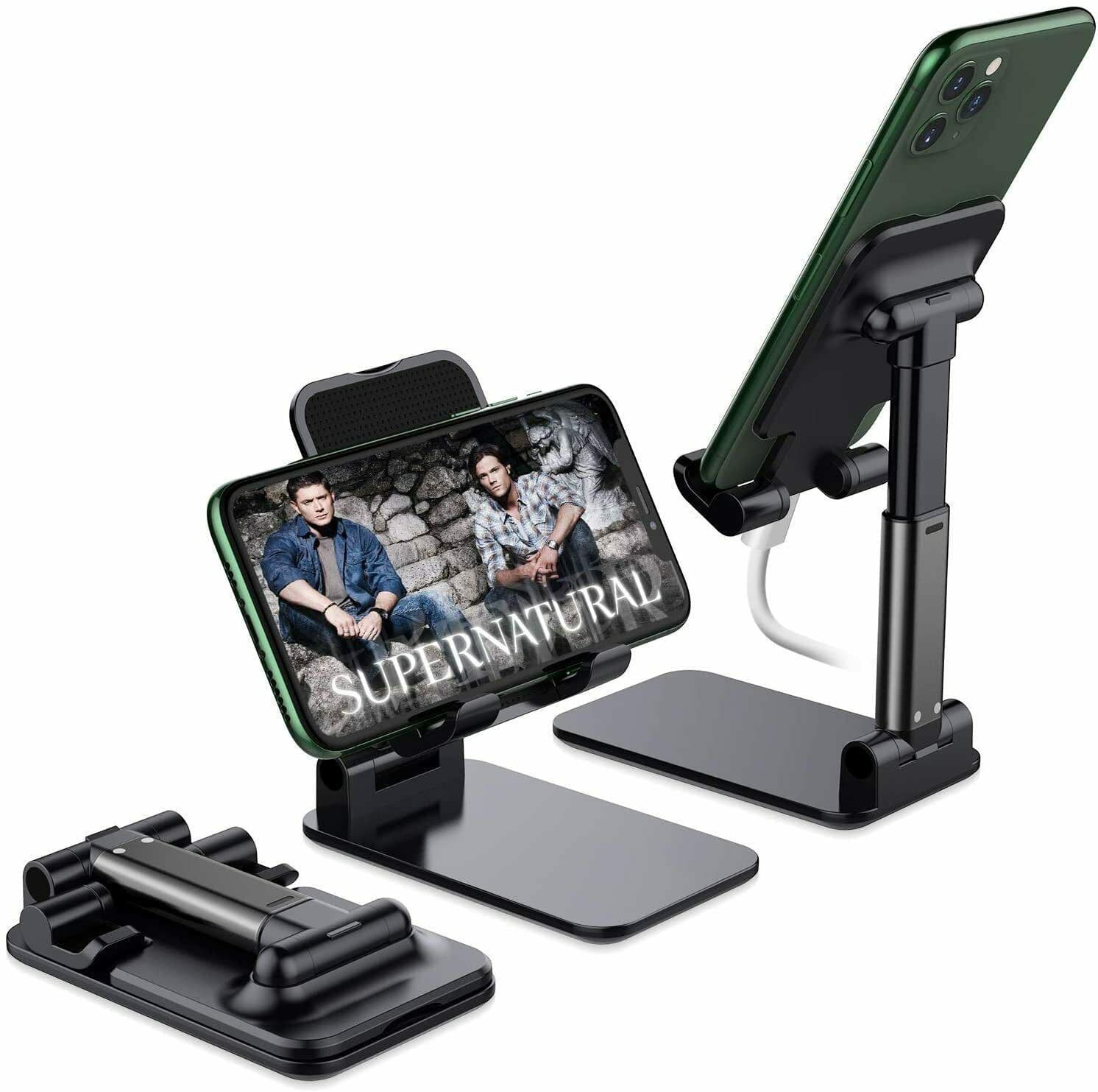 image-Cell Phone Stand Tablet Mount Fordable Desktop Holder Cradle Dock Mobile Phone Phone Holder Stand, Desktop Cell Phone Holder For IPad Tablet Desk Holder