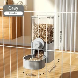 image-1.2L Automatic Pet Feeder Cage Hanging Bowl, Suitable For Small Puppy Cat Rabbit Food Container Dispenser Bowl